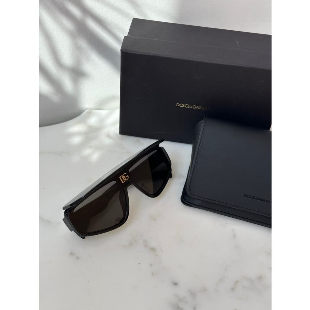 Dolce & Gabbana Oversized Black Shield Sunglasses - Picture 4 of 14